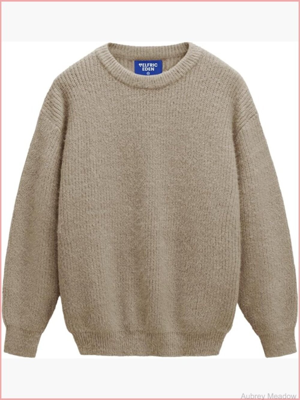 Oversized Mohair Furry Crewneck Sweater Soft Pullover Y2K Trendy Streetwear